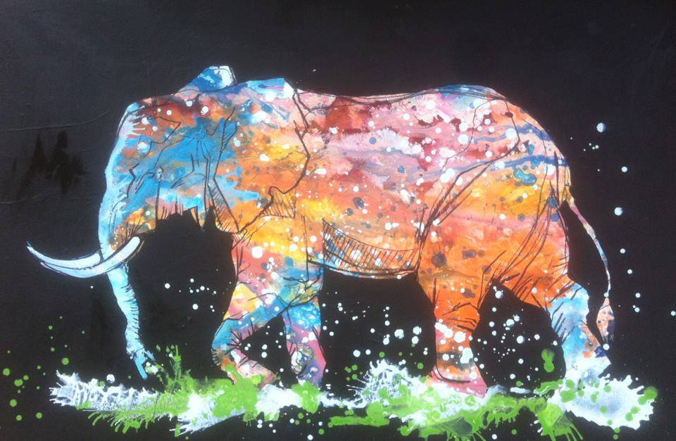 water color elephant drawing